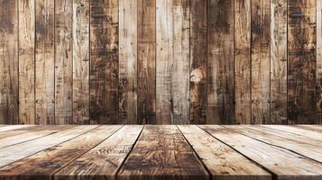 Rustic Wooden Wall and Table photo