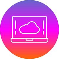 Cloud Line Gradient Circle Icon vector