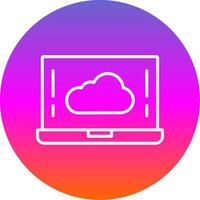 nube línea degradado circulo icono vector