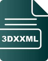 3dxxml archivo formato glifo degradado icono vector