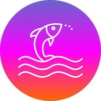 Fish Line Gradient Circle Icon vector