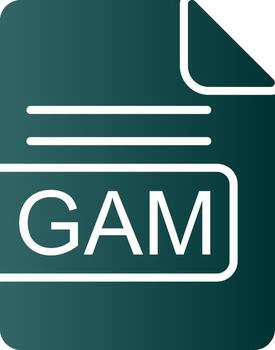GAM File Format Glyph Gradient Icon vector