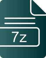 7z archivo formato glifo degradado icono vector