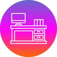 Work Space Line Gradient Circle Icon vector