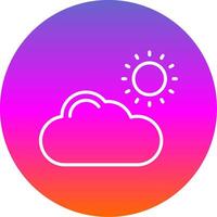 nube línea degradado circulo icono vector