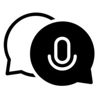 mic glyph icon vector