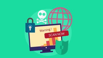 Protecting Yourself From Viruses By Ensuring Internet Security 2D Cartoon Animation video