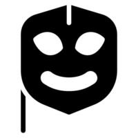 happy mask glyph icon vector