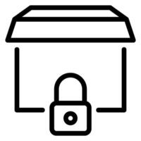 padlock line icon vector