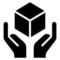 cube glyph icon vector