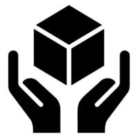 cube glyph icon vector