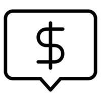icono de línea de dólar vector