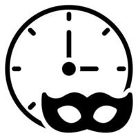 clock glyph icon vector