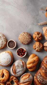 Assorted Fresh Baked Bread Display photo