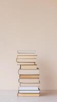 Elegant Stack of Hardcover Books photo