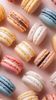 Vibrant Macaron Assortment Overhead photo