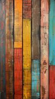 Colorful Reclaimed Wood Planks photo