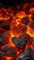 Glowing Hot Charcoal Embers photo