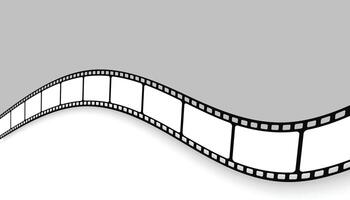 Cinema background. Realistic film strip in perspective. 3D isometric film strip. Design cinema movie festival poster. Template for festival modern cinema with place for text. Film industry concept. vector