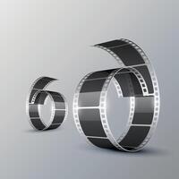 film reel , cinema, movie and photography 35mm strip background. 3D elements. vector