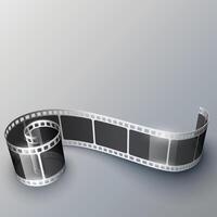 Film strip in perspective. 3D isometric film strip. Cinema Background. Template cinema festival or presentation with place for your text. Movie time and entertainment concept. illustration. vector