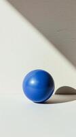 Blue Sphere with Geometric Shadow photo