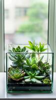 Indoor Succulent Garden in Glass photo