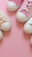 Pastel Pink Canvas Sneakers Top View photo