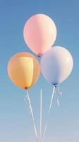 Pastel Balloons Against Blue Sky photo