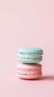 pastel macarons en suave rosado foto