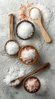 Assorted Salt Selection In Bowls photo