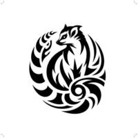 lemur monkey in modern tribal tattoo, abstract line art of animals, minimalist contour. vector