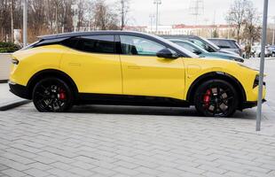 Minsk, Belarus, April 24, 2024 - Side view Lotus Eletre, photo