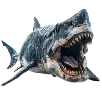 megalodon främre se på isolerat transparent bakgrund png