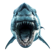 Megalodon front view on isolated transparent background png