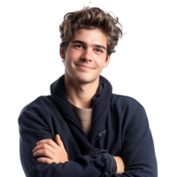 Glad young man posing on isolated transparent background png