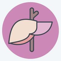 icono hepatología. relacionado a médico especialidades símbolo. color compañero estilo. sencillo diseño ilustración vector