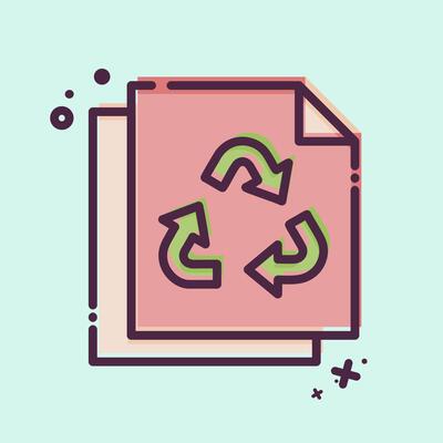 Icon Paper Recycling. related to Recycling symbol. MBE style. simple design illustration
