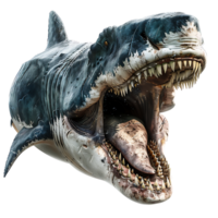 Megalodon front view on isolated transparent background png