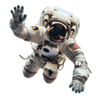 astronaute agitant main sur isolé transparent Contexte png