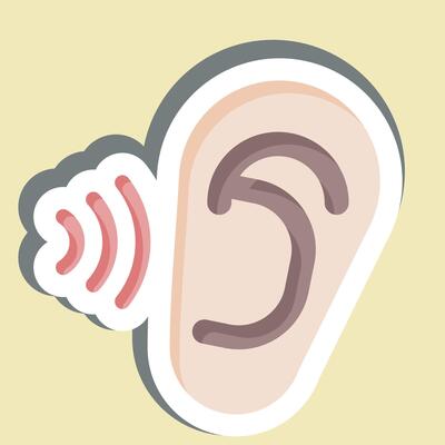 Sticker Otology. related to Medical Specialties symbol. simple design illustration