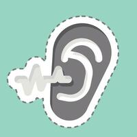 Sticker line cut Ear Examination. related to Medical Specialties symbol. simple design illustration vector