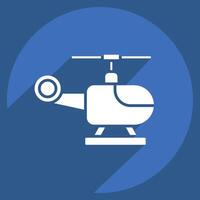 Icon Helicopter. related to Navigation symbol. long shadow style. simple design illustration vector