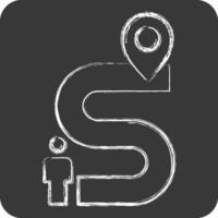 Icon Destination 2. related to Navigation symbol. chalk Style. simple design illustration vector