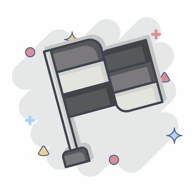 Icon Flag. related to Navigation symbol. comic style. simple design illustration