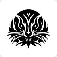 mole in modern tribal tattoo, abstract line art of animals, minimalist contour. vector