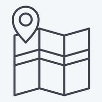 Icon Map Search. related to Navigation symbol. line style. simple design illustration vector