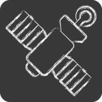 Icon Satellite. related to Navigation symbol. chalk Style. simple design illustration vector