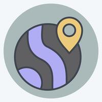 Icon Geo Location. related to Navigation symbol. color mate style. simple design illustration vector