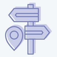 Icon Destination. related to Navigation symbol. two tone style. simple design illustration vector